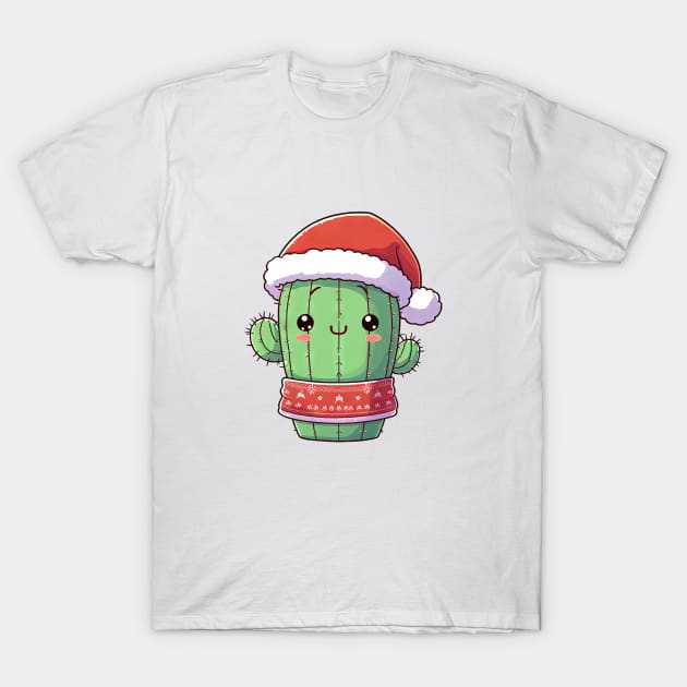 Cute Christmas Cactus T-Shirt by Takeda_Art